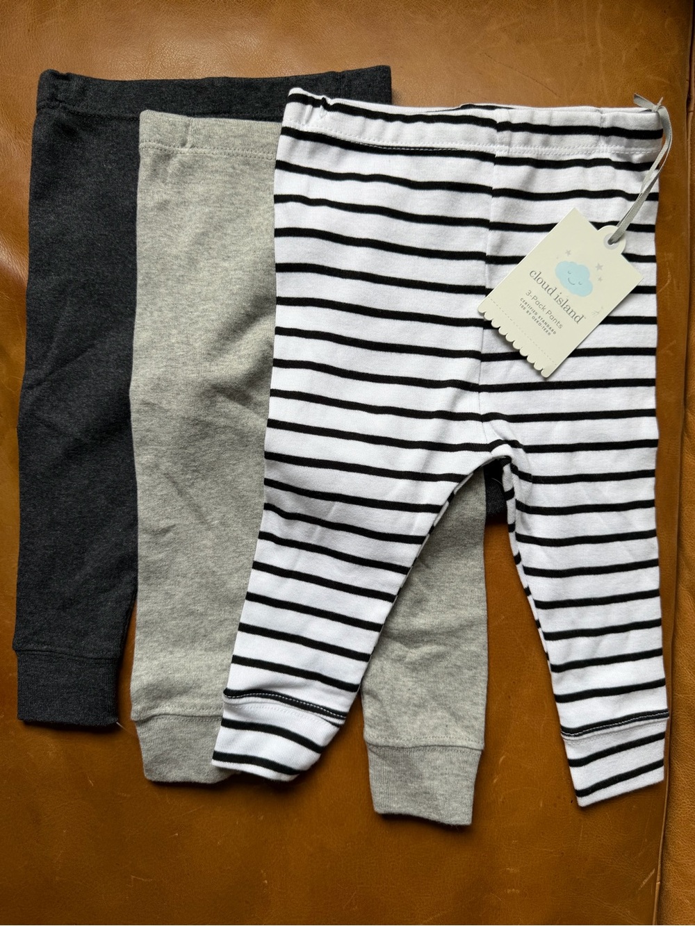 Cloud Island 3 Pack Baby Leggings Pants Set 3-6 Months NWT Neutral
